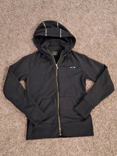 Women's Oakley Zip Up Hooded Jacket Size XS Black, Thumb Holes Pockets
