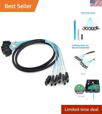 Versatile 6Gbps High-Speed SATA Cable Set   6 Cables, Indoor/Outdoor Use