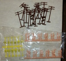HO Scale, Train Telephone Poles 18 , Street Signs and People. NIP 14H 
