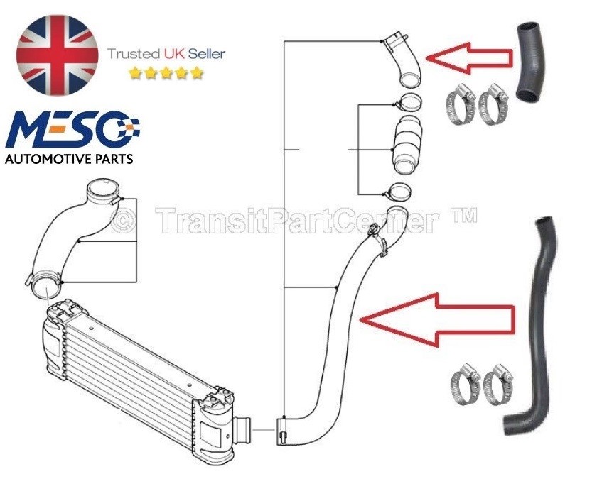INTERCOOLER HOSE PIPE FORD TRANSIT MK7 20102014 2.2 LEFT PASSENGER