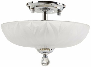 Clearance Mansfield 3 Light Frosted Crystal Bowl Flush Semi Mount