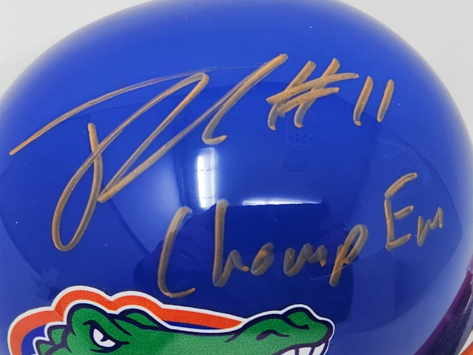 Minicasco firmado Jordan Reed University of Florida Gators "Chomp Em" certificado de autenticidad JSA Foto 2 de 3