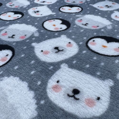 Soft Plush Printed Cuddle Fleece Snuggly Warm Blanket Bedding Fabric Material - Picture 13 of 46