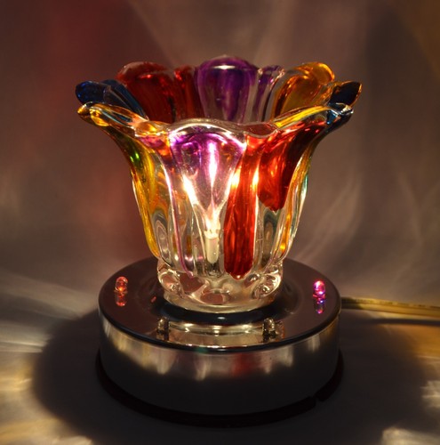 Rainbow Multicolor Electric Oil Burner Light Up Glass Aroma Fragrance Warmer - Picture 6 of 14