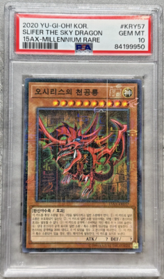 Yugioh Card Korean Slifer The Sky Dragon Millennium Rare PSA 10