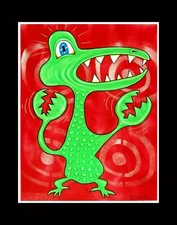 CLAWS N' JAWS limited EDITION print RT VEGAS signed original outsider alien pop