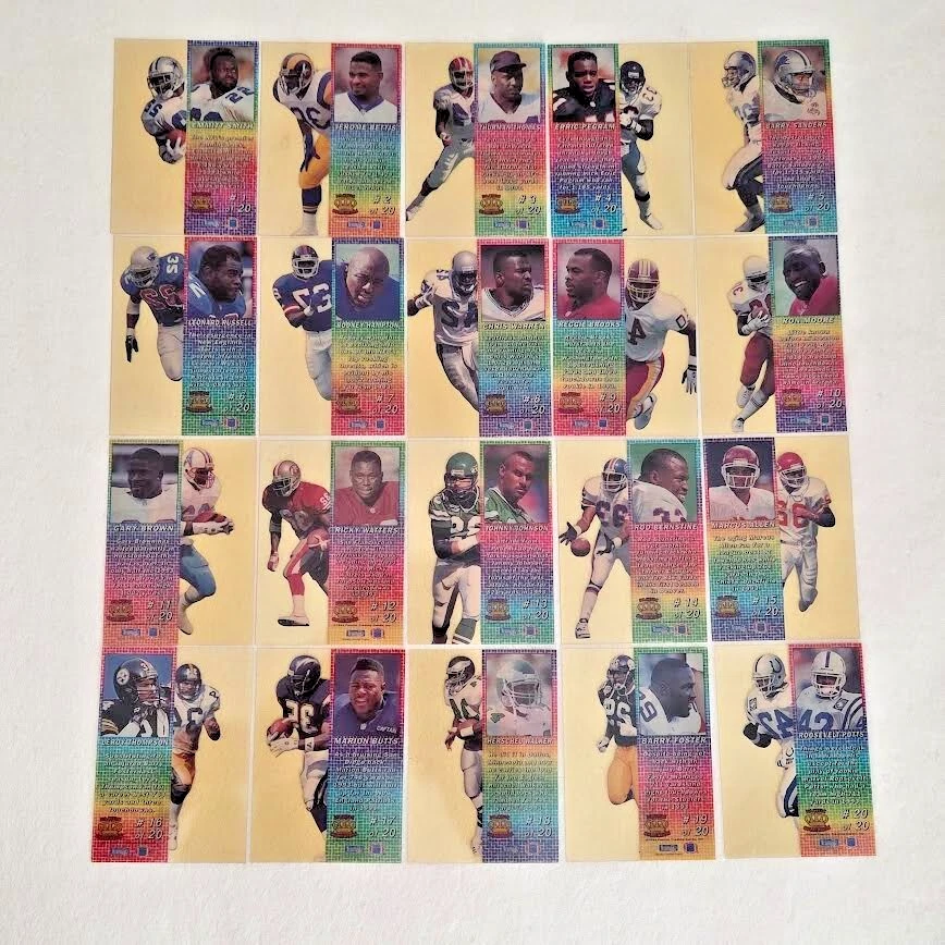 Crystalline Collection 1994 Pacific Football 1-20 CONJUNTO COMPLETO *Print Run 7.000* - Imagem 2 de 4