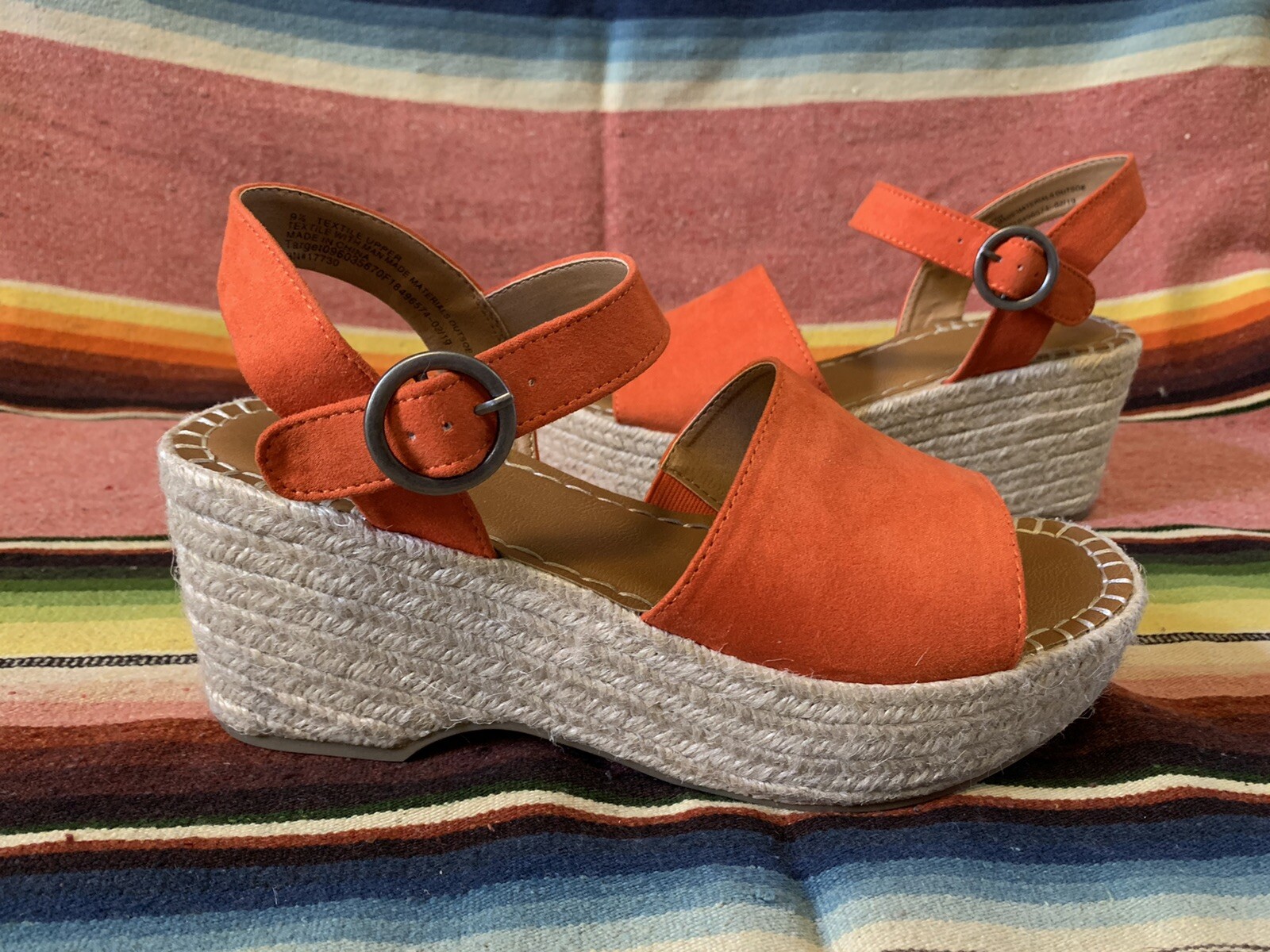 Orange Universal Thread Platform Sandals Size 9.5 - image 7