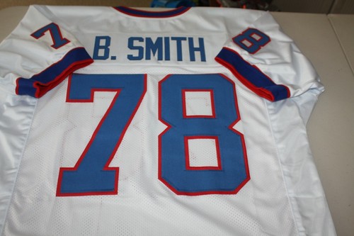BRUCE SMITH #78 SEWN STITCHED THROWBACK ROAD WHITE JERSEY SIZE XL 