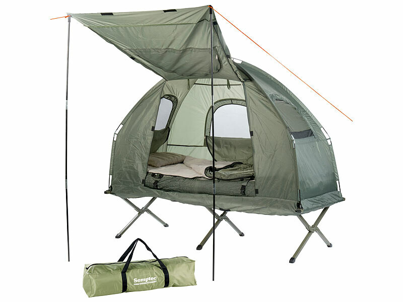 Tente 4 en 1 surélevée avec lit de camp imperméable Semptec solo