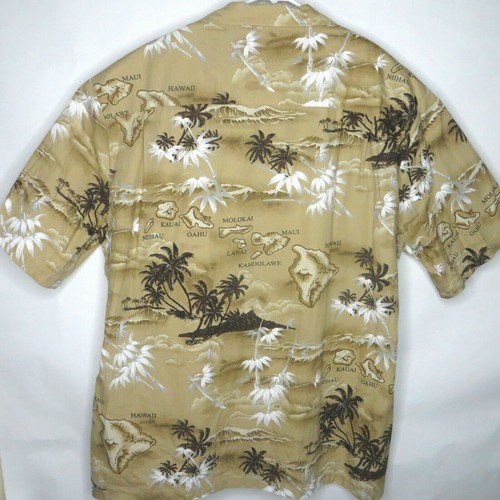 Alii Fashions Mens XXXL Shirt Brown Aloha Hawaiian Islands Casual SS Cotton 3XL - Picture 4 of 7