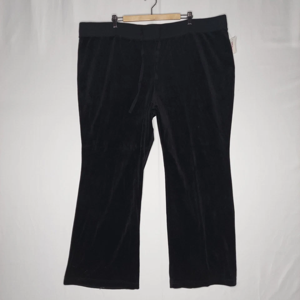 Pantalones de terciopelo Lane Bryant para mujer 26/28 negro con cordón elástico pullon Y2K 4X