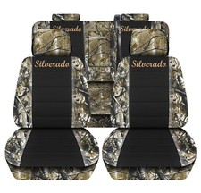 Truck Seat Covers 2014-2018 Chevy Silverado Camouflage Black Insert Seat Covers