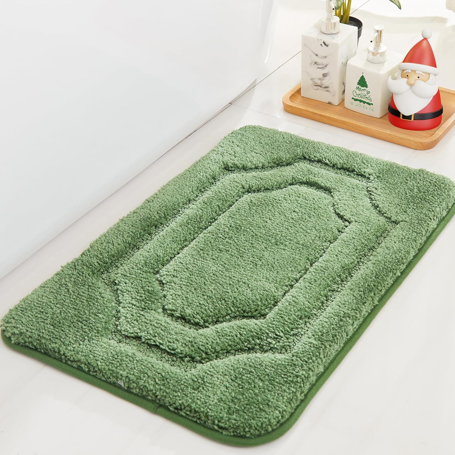 Non-Slip Soft Absorbent Polyester Bath Mat for Bathroom
