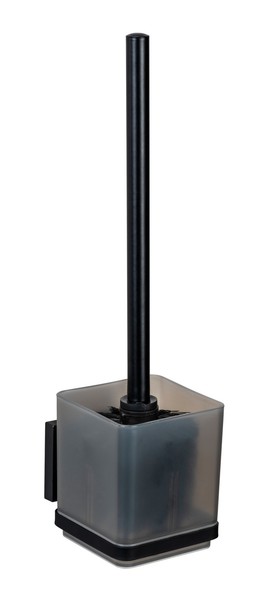 Wenko Wc-Garnitur Quadro Ed Vacuum-Loc® Ohne Bohren Edelstahl Schwarz Toilette-image