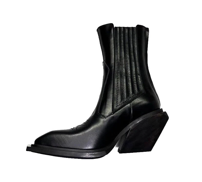 Botas negras Handmade superior de cuero para mujeres