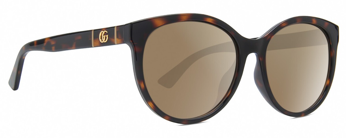 Gucci GG0636SK Womens Round Polarized Sunglasses Tortoise 