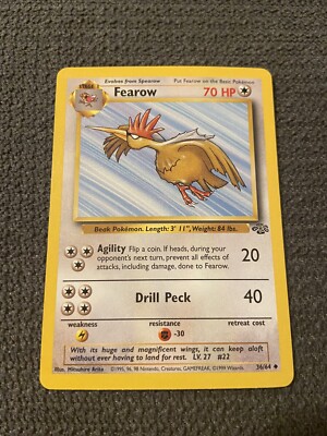 fearow pokemon card value fearow 36/64 1st edition pokemon card