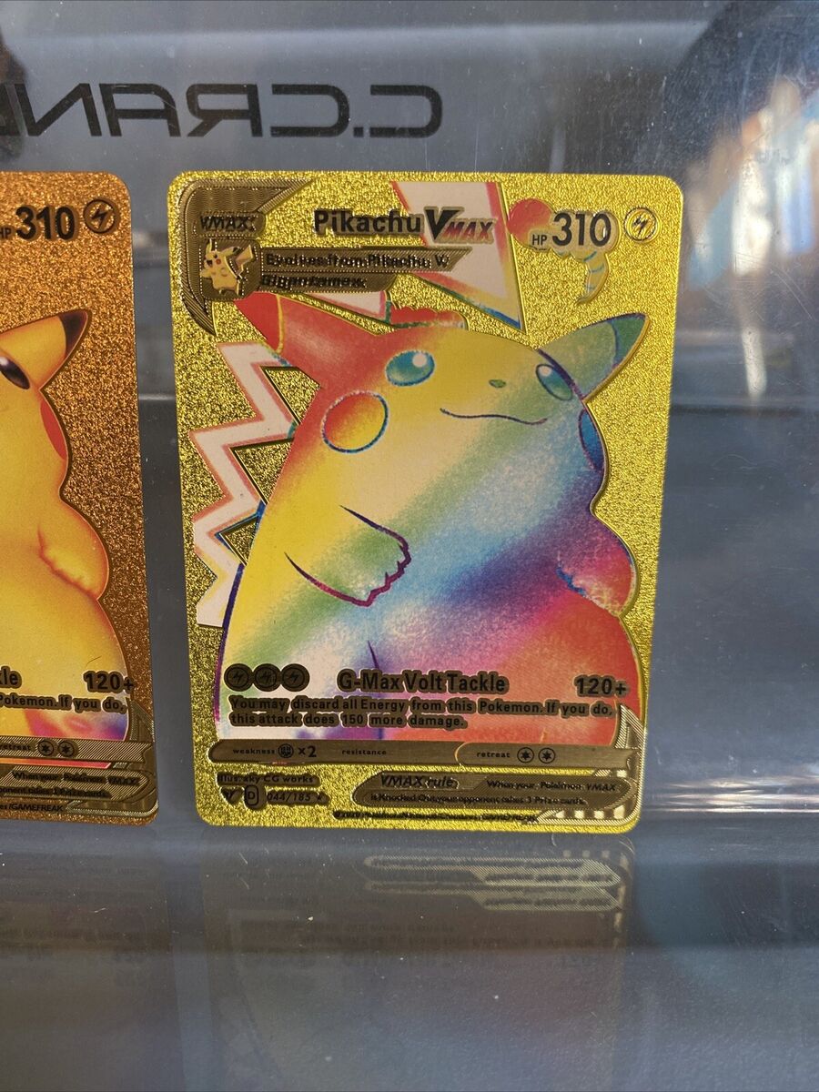 Pokémon Card Pikachu VMax 310HP🌈✨Rainbow Yellow & Gold Pokémon Card Pikachu VMax 310HP🌈✨Rainbow Yellow & Gold