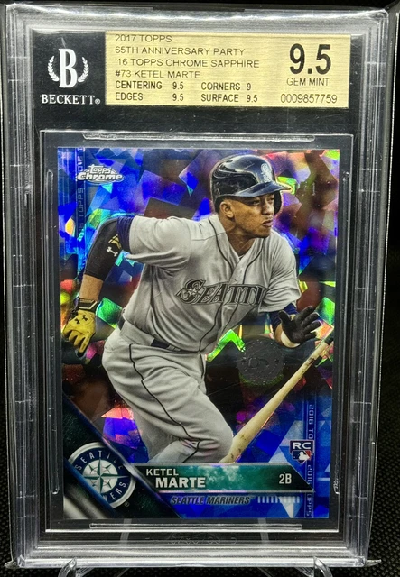 2017-2016 Topps Chrome Sapphire Ketel Marte 65th Anniversary Party 1/1 BGS 9.5