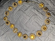 WŁOSKI MONNALUNA FIRENZE ZŁOTY KRYSZTAŁ MILANESE ŁAŃCUSZEK NASZYJNIK 18"