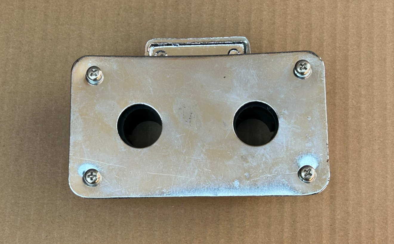 Vintage Pearl Style 22mm Double Tom Holder Bracket on Bass drum Chrome photo 8