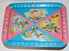 Nursery Rhymes vintage metal tv tray