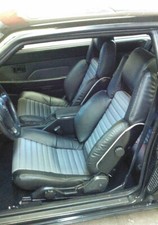 Black Gray Leather Seat Covers For Toyota Supra Mk2mkii Celica 1981-1986.5