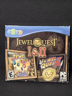 NEW Sealed Jewel Quest 1 & 2 PC CD-Rom 2007 Color Match Puzzle Game VINTAGE
