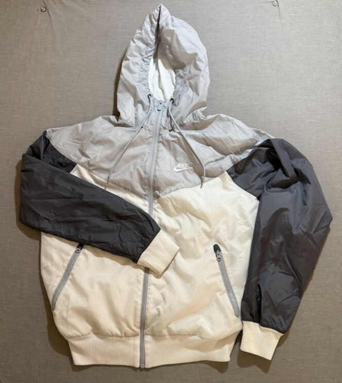 SACAI X NIKE Nike Sportwear Giacca Adulto S Grigio Bianco Logo Full Zip Felpa a Vento Uomo