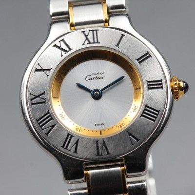 [Near Mint] Cartier Must de Cartier 21 1340 Roman Silver Quartz Women's Watch