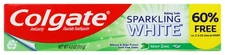 Colgate Sparkling White Fluoride Toothpaste Mint Zing 6.4 oz Stain Protection