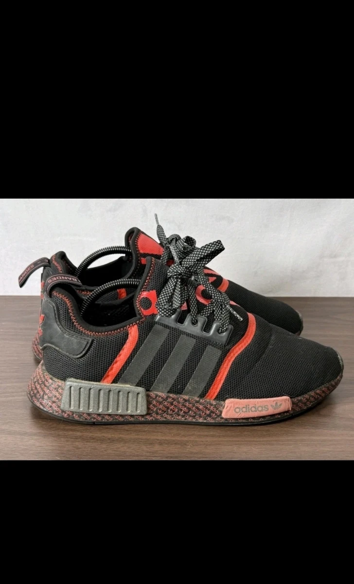 Adidas NMD-R1 mens black scarlet athletic sneakers size 8 adidas NMD_R1 Black Scarlet | eBay main image 4