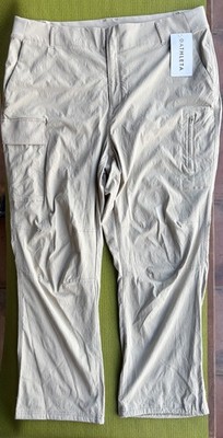 Athleta Women's Trekkie Utility Cargo Pant size 20 Beige MSRP $98 NWT #657594