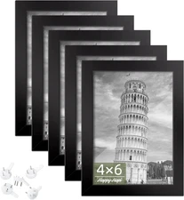 4X6 Picture Frame Set of 5 Photo Frames for 4X6 Pictures Wall Gallery Black 4X6