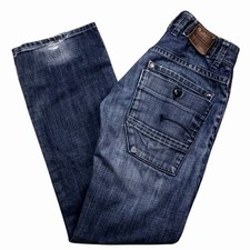 Vintage G-Star Raw 3301 Loose Jeans W29 L33 Dark Wash Distressed Y2K Bootcut