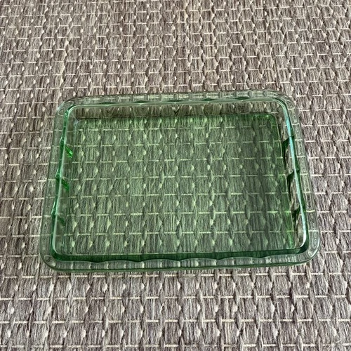 Vintage Vasaline Uranium Green rectangular  5x7 Dish Tray Trinket Candy