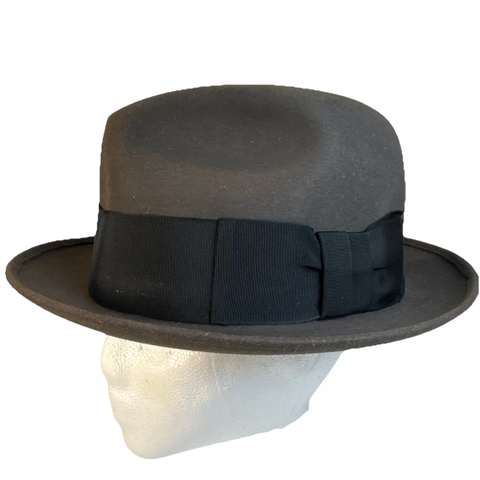 Sombrero Fedora Cuadrado Penn Vintage John Wanamaker Años 50 Para Hombre Talla 7 - 7 1/8 Foto 4 de 4