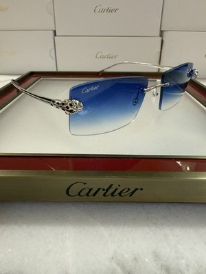 CARTIER Glasses. PLATINUM- CHARMING BLUE. Authentic Cartier | Accessories | Cartier Glasses Platinum Charming  main image 2