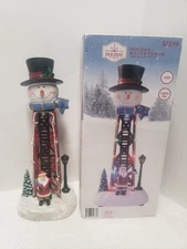 Holiday Time Snowman Water Tower Village LED Battery Operated Christmas Decor