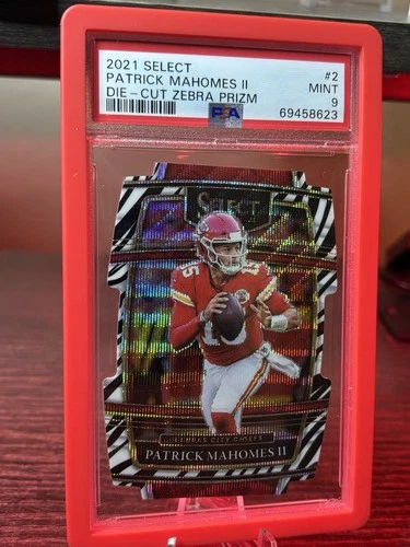2021 Select - Patrick Mahomes II #2 Zebra Prizm Die-cut SSP Case Hit