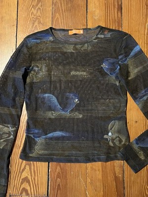Iceberg History Top Wile E Coyote Road Runner Mesh Sheer Looney Tunes Warner L M