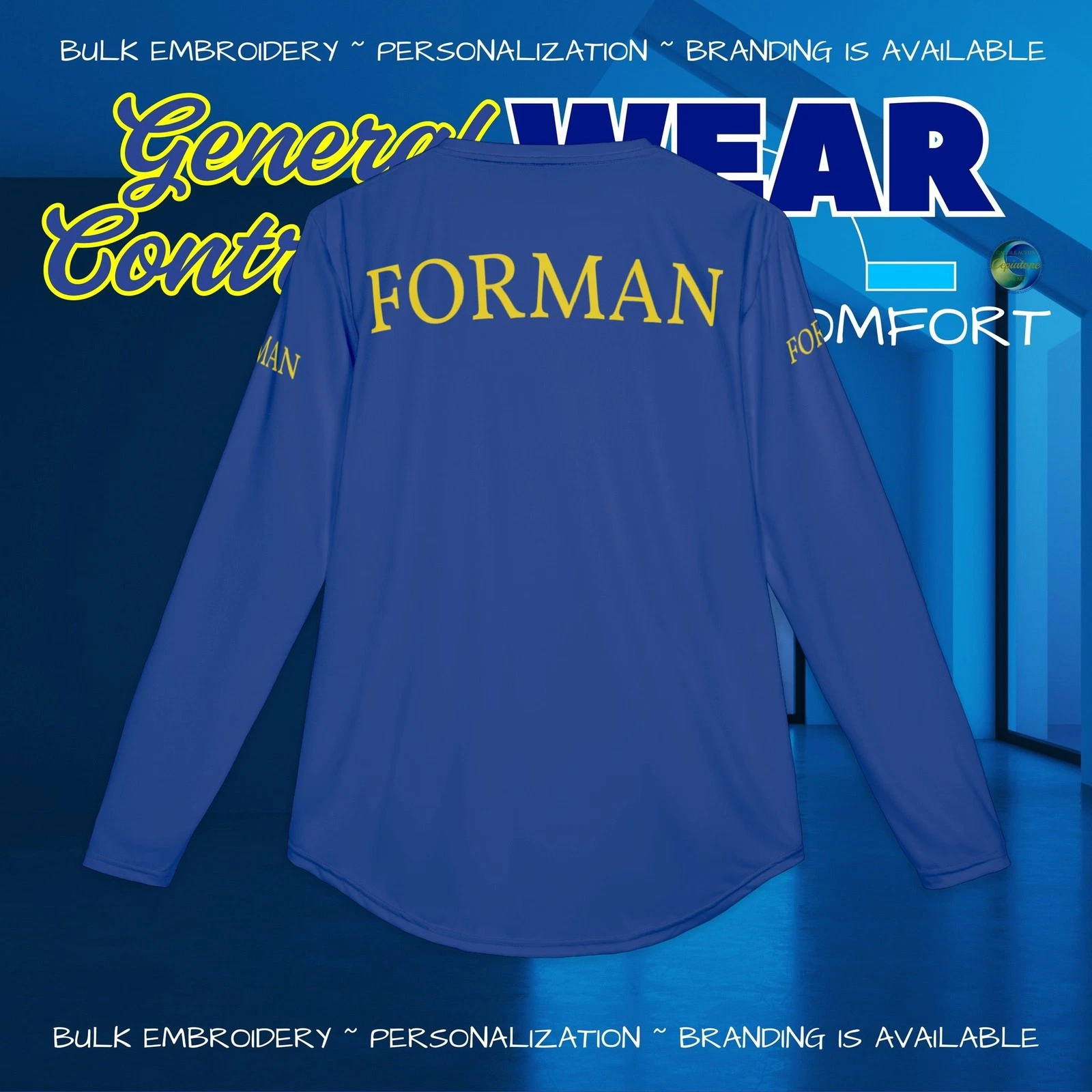 Forman Long Sleeve UV Protection Shirt ~ Construction Foreman in Safety Yellow