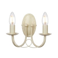 Schicke Wandleuchte Gotica 5 In Creme Gold Kerzenform 2-Flmg Lampe Wohnzimmer