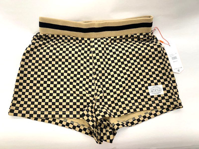 ATWYLD Chill Checkered Black and Tan Shorts Size M NWT