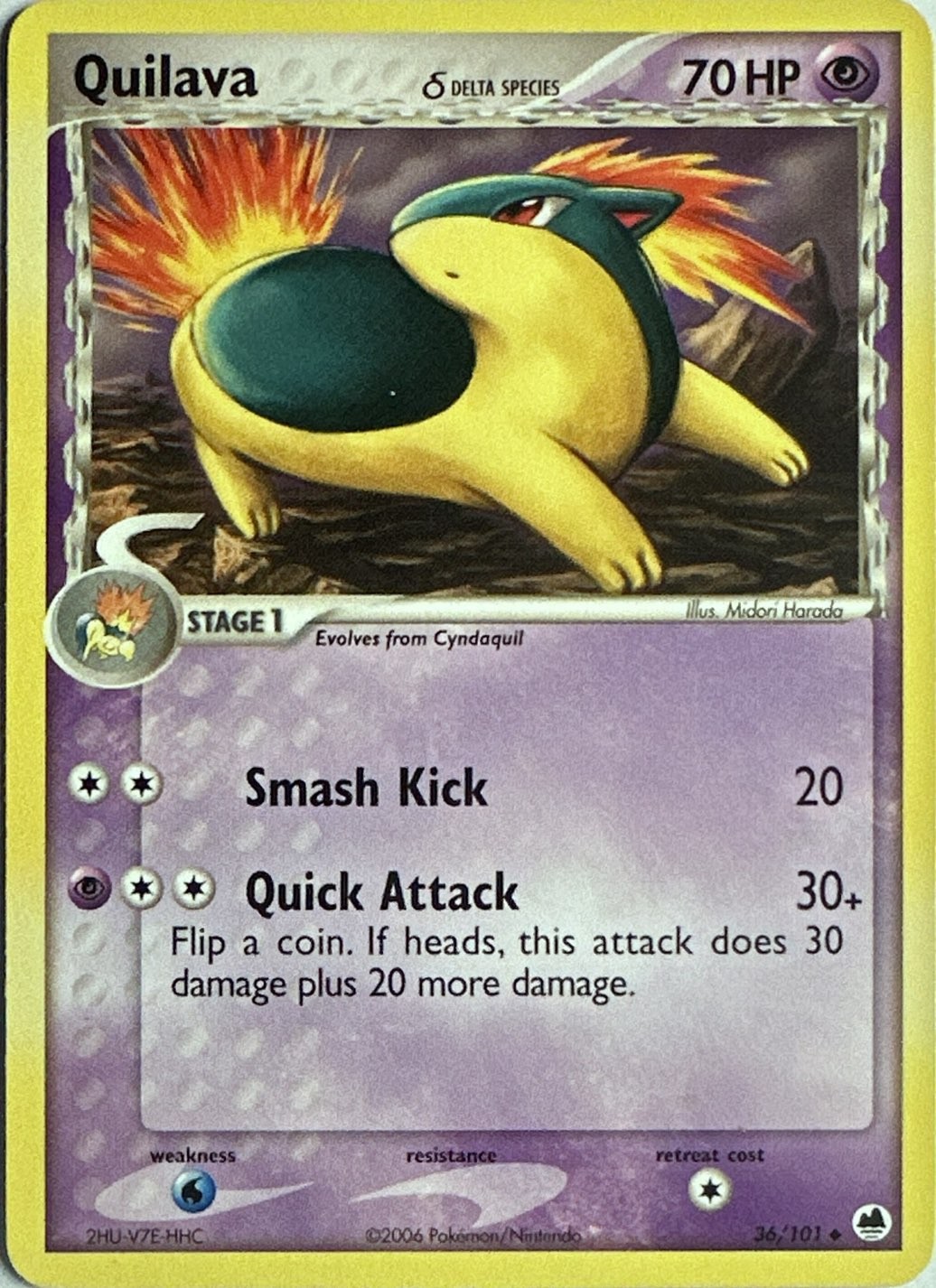 Quilava 36/101 Uncommon Dragon Frontiers Pokemon Lightly Played