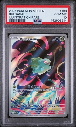 2025 POKEMON MEG EN-MEGA EVOLUTION ILLUSTRATION RARE #133 BULBASAUR PSA 10