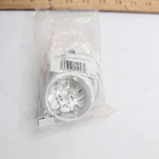 (10-Pk) Noise-Canceling Curtain Rings w/ Clips White 1-7/8" DR38-01