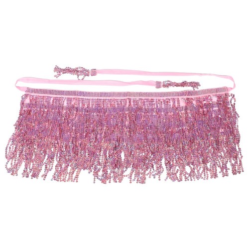 Lusofie Jupe Paillettes Noire à Franges – Jupe Danse Du Ventre / Carnaval / Zumba / Tutu Scintillante Femme