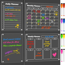 4 Pack Acrylic Magnetic Fridge Calendar 2026 Dry Erase Planner Board 16x12